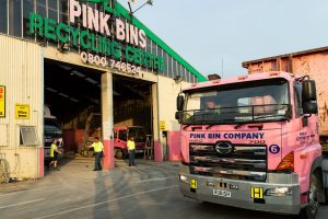about pink bins